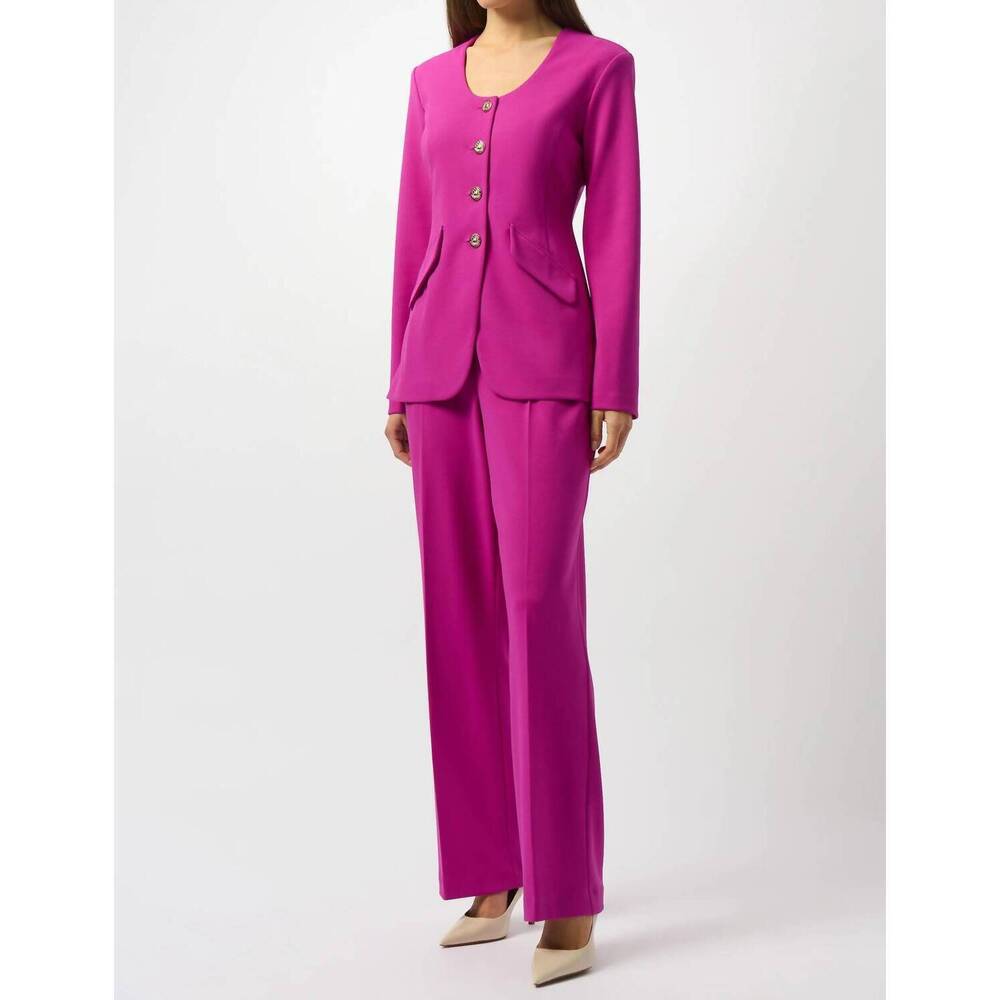 NEW JOSEPH RIBKOFF pleated pull on wide leg trouser pants in cosmos